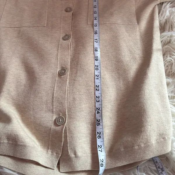Wilfred Free Aritzia Beige Button Front Knit Shirt Jacket Size S - Image 7