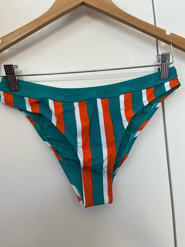 Cupshe Bikini Set Orange Aqua Stripes - Image 3