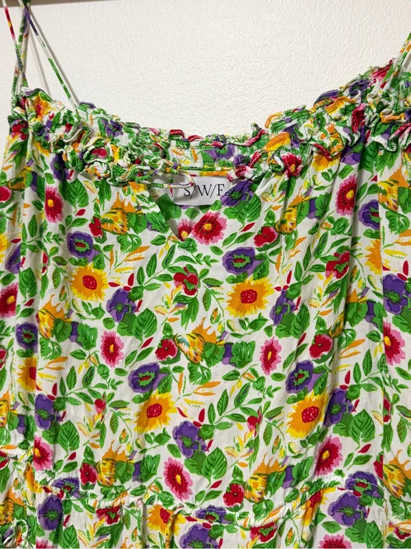 SWF Dynamic Floral Dress Size Medium Resurgence Shoulder Tie Maxi Revolve - Image 5