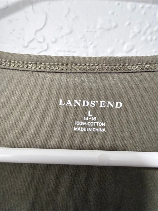 Lands’ End Olive Scoop Neck Short Sleeve Top - Image 2