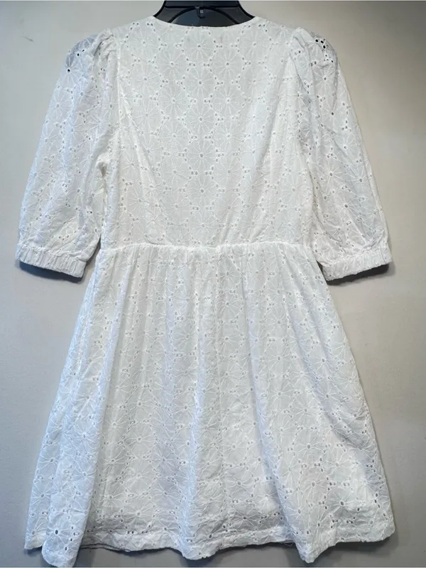Fore Floral Eyelet Puff Sleeve Dress Size XS White NWT - Image 6