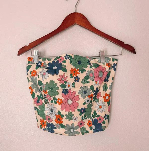 Floral Denim Tube Top - Image 2