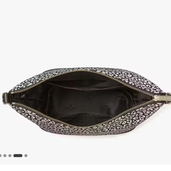 Kate Spade NWT‎ Animal Print Leopard Duffel Large Crossbody Black White - Image 8