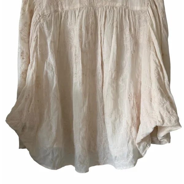Anthropologie Pilcro Tavi Embroidered Button Down Blouse Bisque Women's Small‎ - Image 6