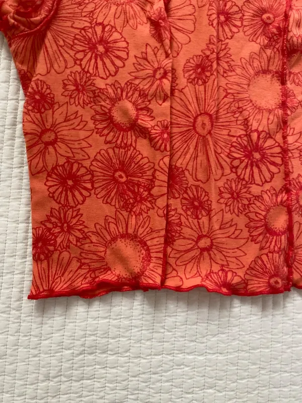 Orange hibiscus Hawaiian floral baby tee - Image 5