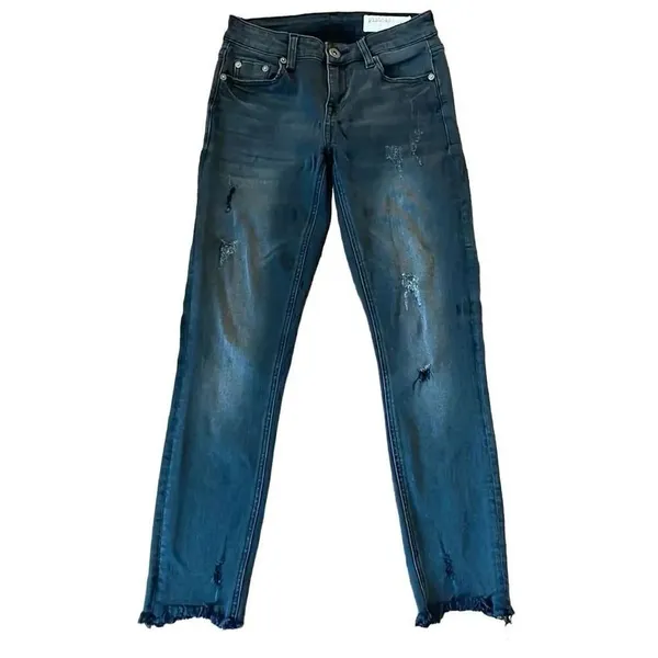 Pistola Audrey mid rise distressed grey skinny jean 24 - Image 4