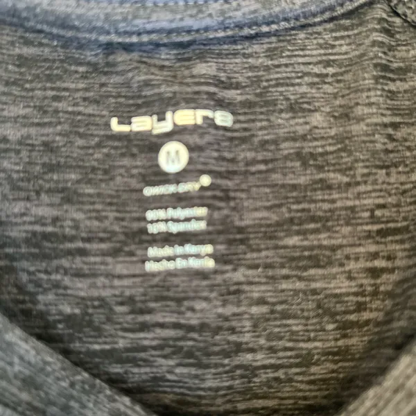 Layer 8 Heathered Gray Performance Shirt Size‎ Medium Black - Image 2
