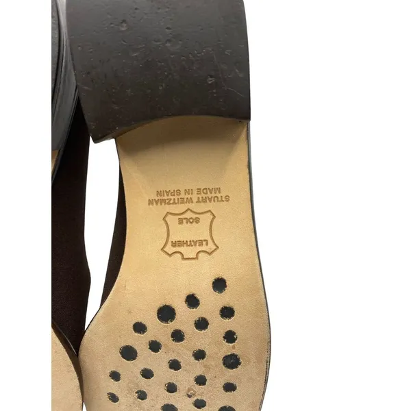 Stewart Weitzman Women's Brown Chunky Block ‎ Heal Flats Square Toe Size 8N - Image 7
