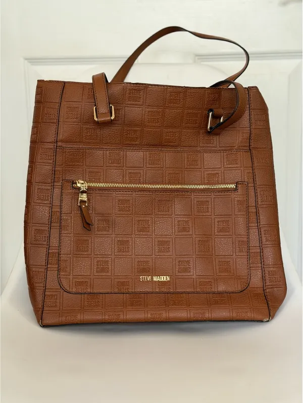 Steve Madden brown tote bag with pouch - Image 7