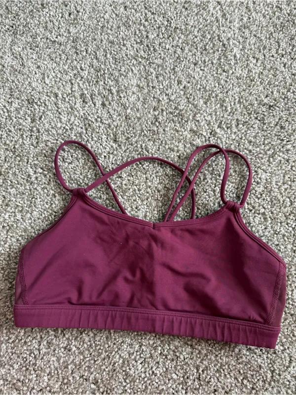 lululemon athletica Strappy Sports Bra - Deep Wine Size 6 NO EXTERIOR LOGO - Image 3