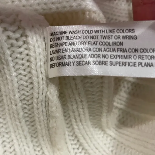 Carolyn Taylor White/ Cream Long Sleeve Cardigan Sweater Button Down XL - Image 5