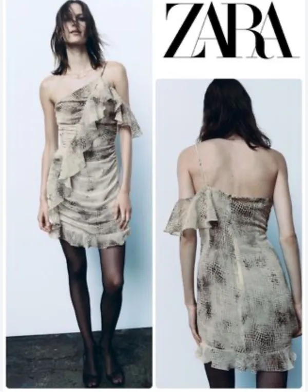ZARA Ruffle Mini Party Dress - Image 2