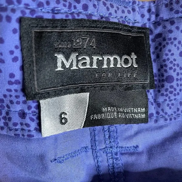 Marmot Ginny‎ Patterned Outdoor Shorts Dot Deep Dusk 6 Purple - Image 3