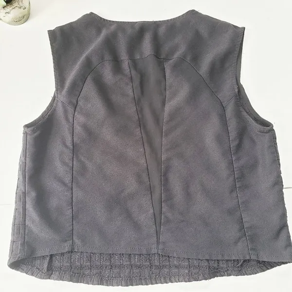 Zara W/B Womens Top Sz M Basket Sheer Cropped Festival Goth Y2K Grunge Minimal - Image 5