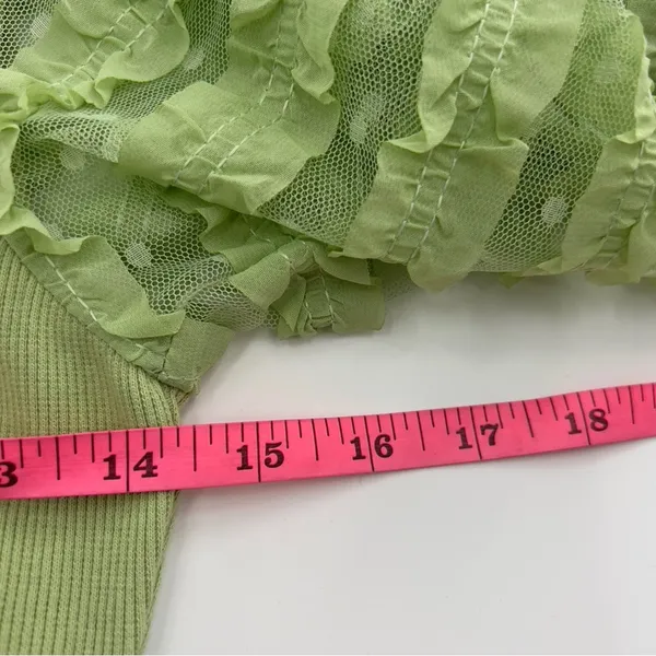 Anthropologie Dolan puff ruffle sleeve top lime green sz‎ XS - Image 4
