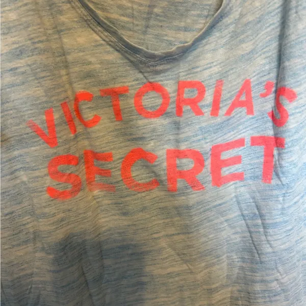 Victoria’s Secret blue short sleeve logo pajama shirt size large - Image 2