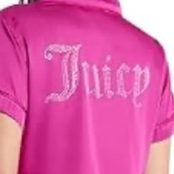 Juicy Couture pink satin pajama shirt size S - Image 6