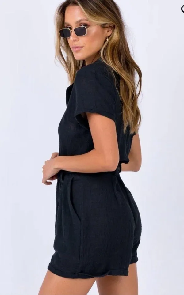 Princess Polly Athens Romper Black - Image 2