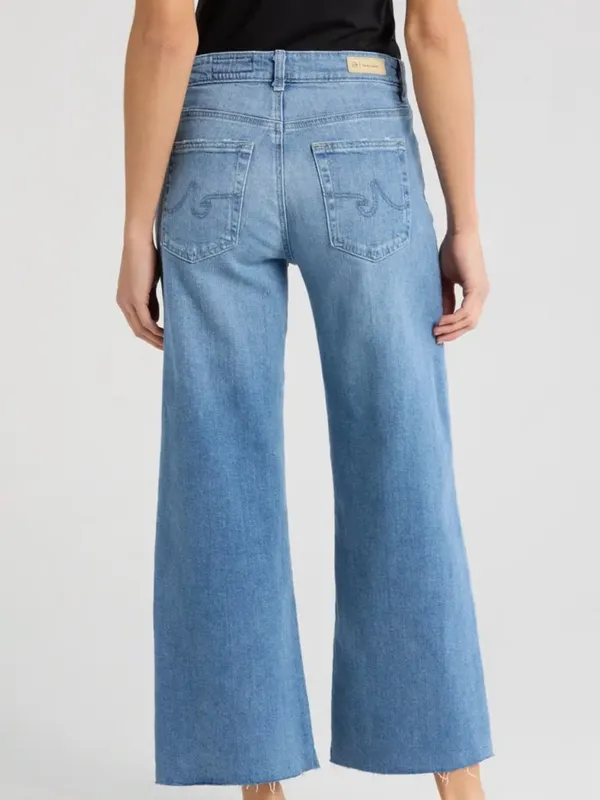 AG Adriano Goldschmeid Saige High Rise Wide Leg Raw Hem Jeans - Image 2
