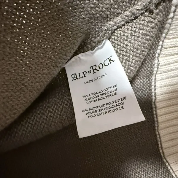 Alp N Rock Otto V-Neck Color Block Taupe Cream Cotton Blend Sweater Size Small‎ - Image 5