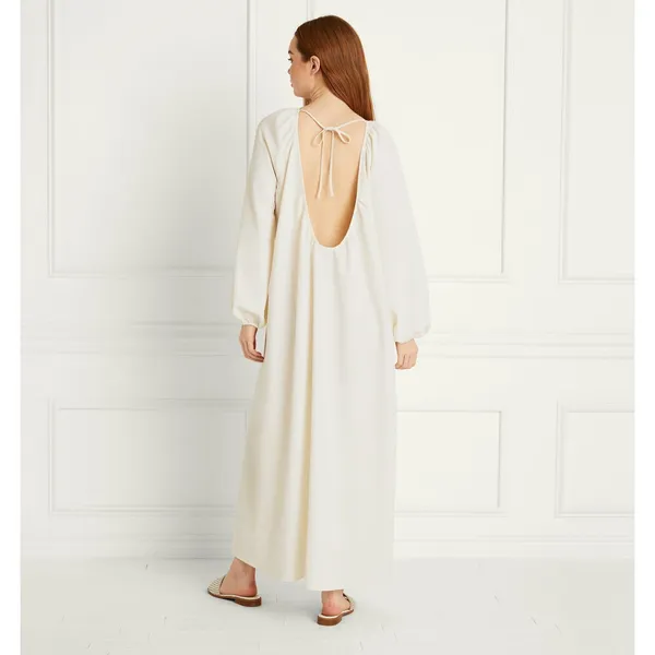 Hill House Simone Long Sleeve Maxi Dress in Coconut Milk Size L - Image 2