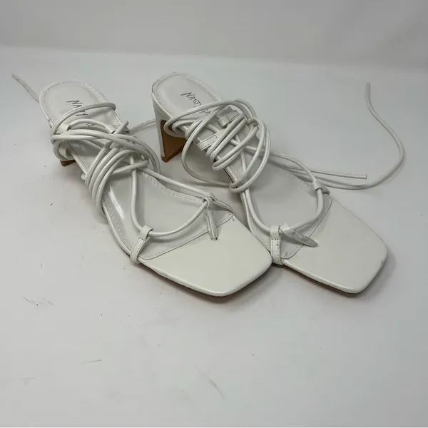NASTY Gal Faux Leather Strappy Sandals White Sz 7‎ - Image 5