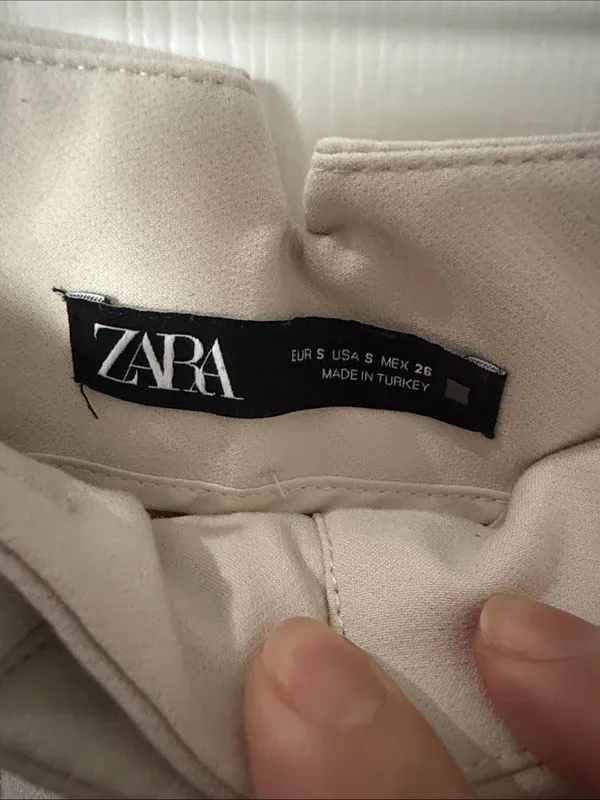 Zara Cream Tailored Trousers small - Image 2