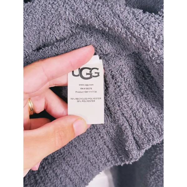 UGG Womens Asala Fleece Pullover Hoodie Size Large Gray Cozy Lounge Comfort - Image 8