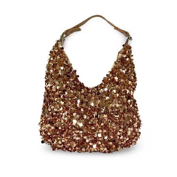 Sequin Beaded Evening Handbag Gold - Image 2