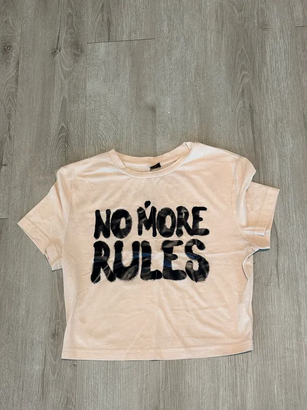 SHEIN No More Rules Graphic Crop T Pink Size M - Image 3