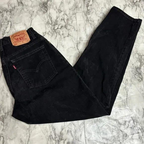 Vintage Levi’s 550 Relaxed fit Tapered Leg Black Denim Jeans Y2K 100% Cotton - Image 2