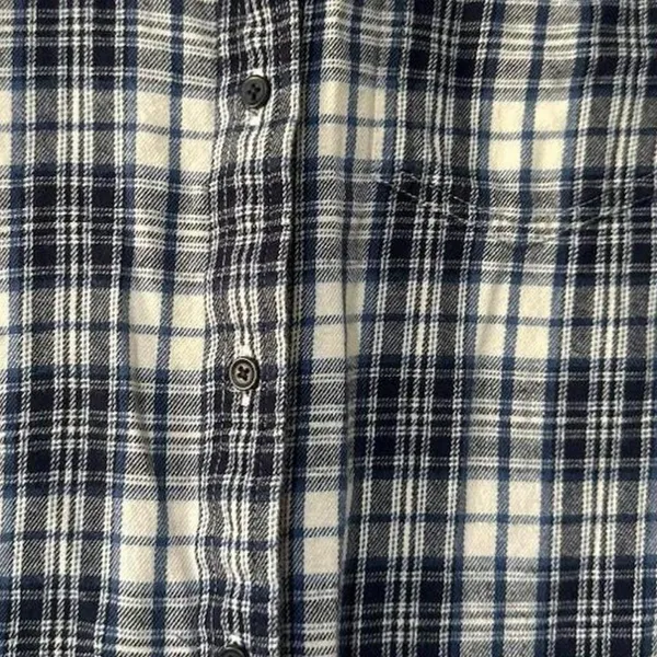 Women's Madewell Blue Plaid Button‎ Up Flannel Shirt Small - Image 6