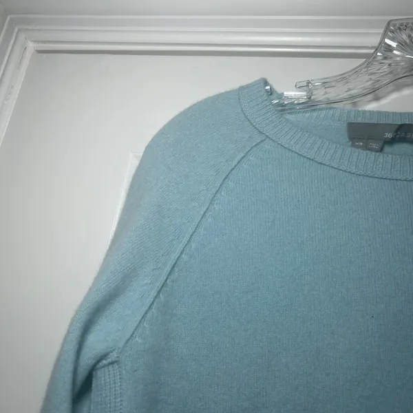 360 Cashmere Light Blue Crewneck Raglan Sweater XS Pure Cashmere cozy minimal - Image 5