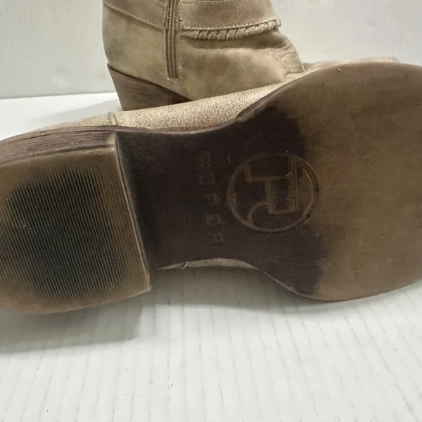 Roper Western Boots Womens 10 Beige Ankle Zip‎ Buckle Pointed Toe Low Heel - Image 3