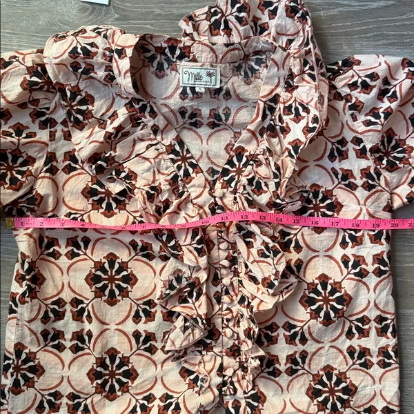Mille Sayulita print Ruffle Blouse Pink - Image 7
