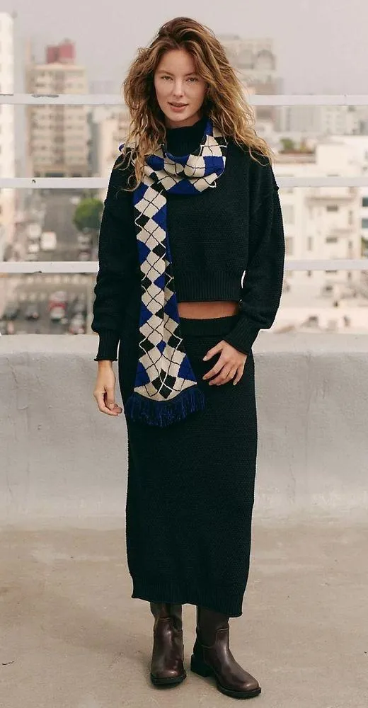 NWT FREE PEOPLE Hailee Sweater Skirt Set In Black SIze Small - Image 8