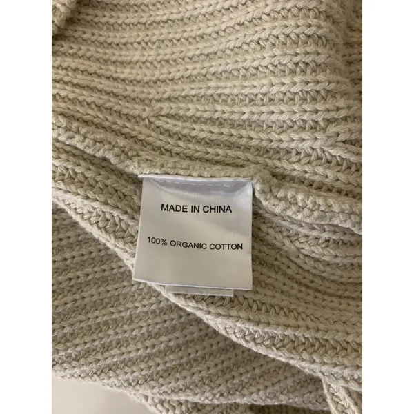 Quince Organic Cotton Ribbed Knit Sweater Cream Long‎ Sleeve XS - Image 4