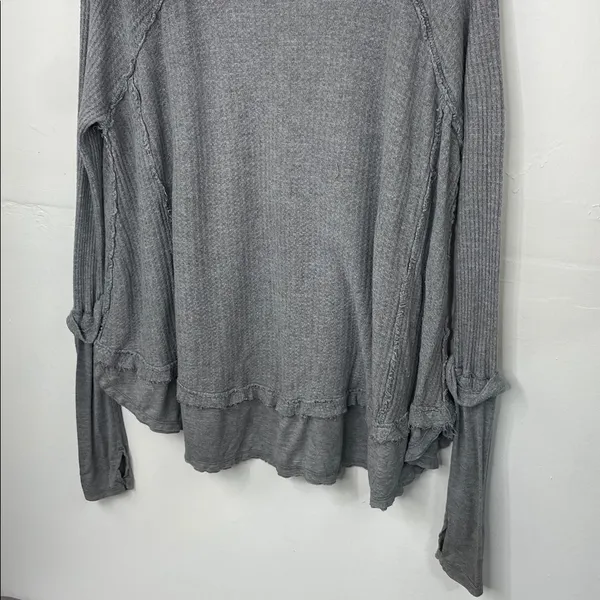 Free People We The Free Laguna Thermal Tunic Top Gray Size Medium oversized - Image 11