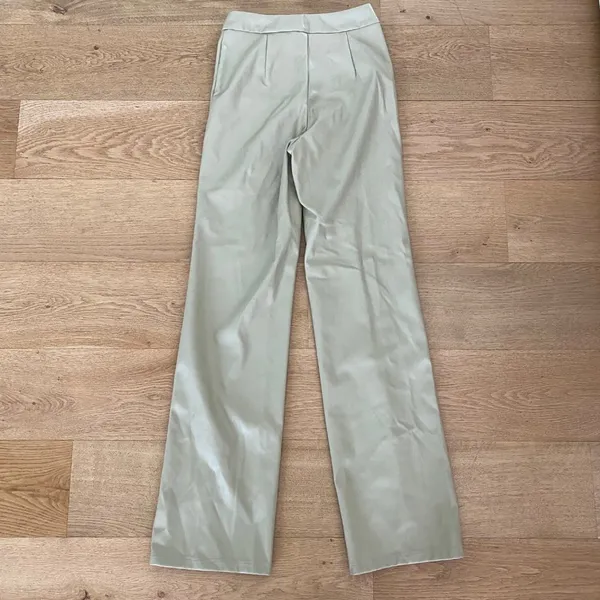 PrettyLittleThing - Faux Leather Pants in Beige - Image 5