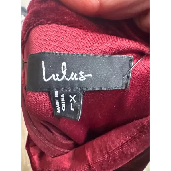Lulus Alluring Image Burgundy Ruched Velvet Mock Neck Maxi Dress Size XL‎ NWT - Image 5