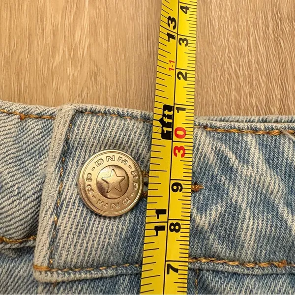 Princess Polly Light Blue Jean Shorts High-Waisted Frayed Hem - Image 6