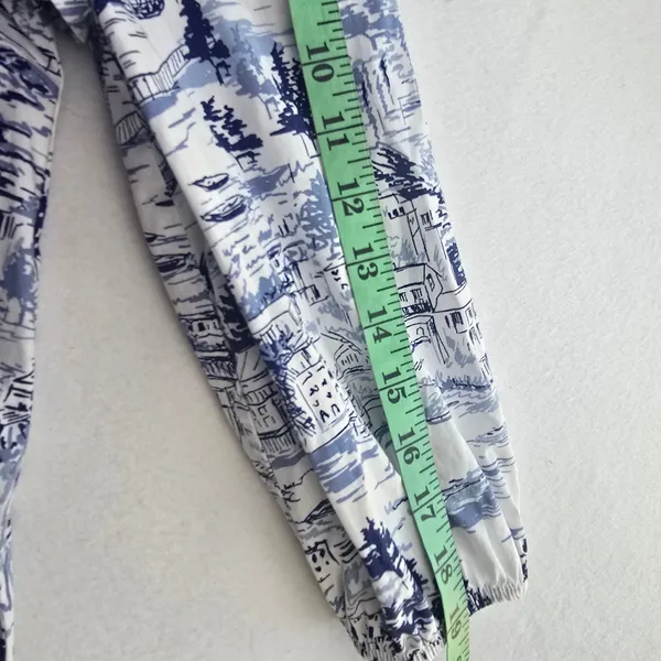 Sugarlips Francine Toile Sky Sammy Ruffle Drop Waist Dress Blue White Small‎ - Image 11