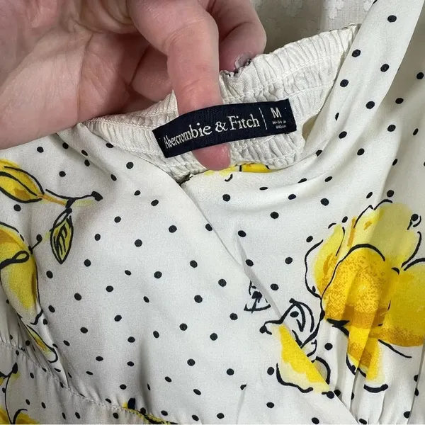 Abercrombie &‎ Fitch NWT White Yellow Romantic Floral Maxi Slip Dress - Image 5