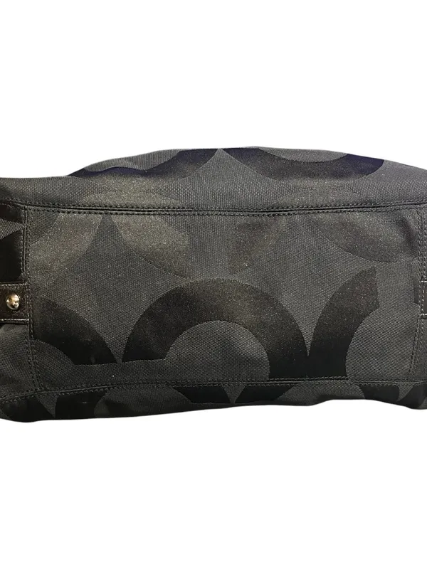 Coach black monogram hobo bag "C" pattern sateen fabric, signature Coach hangtag - Image 7