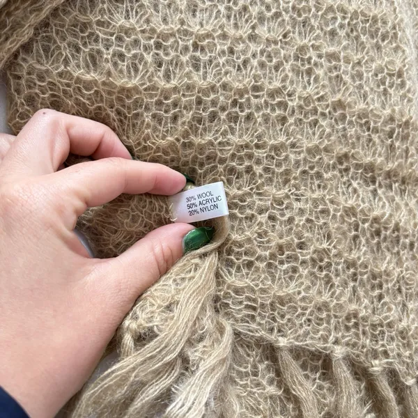 Womens Wrap Scarf Tasseled Fringe Beige Soft Fringe Winter Fall Wool‎ Romantic - Image 2