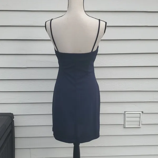 Y2K City Triangles Sparkle Spaghetti Strap Dress | Blue Spaghetti Strap Dress - Image 5