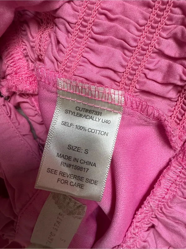 Altar'd State Pink Smocked Ruffle Crop Top - Image 4