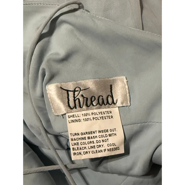 NWT Thread‎ Dessy CRISS CROSS BACK MERMAID WRAP DRESS Blue MIST SZ 6R Gown Dress - Image 6