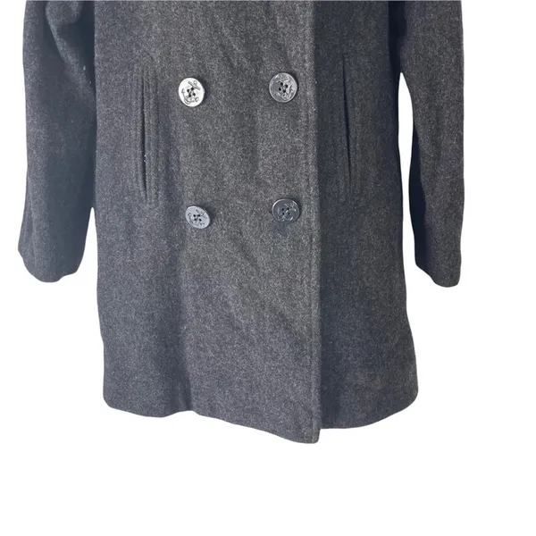 Weather Tamer Women's Size Small Grey Double Breasted 100% Wool Pea Coat - Image 3