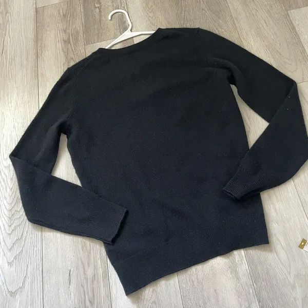 Nordstrom Cashmere Sweater crewneck long sleeve knit womens Black (large) class - Image 5